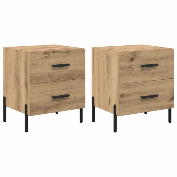 Armario de Noche 2 pcs Roble artisan 40 x 35 x 47.5 cm M 2