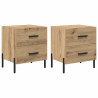 Armario de Noche 2 pcs Roble artisan 40 x 35 x 47.5 cm 2
