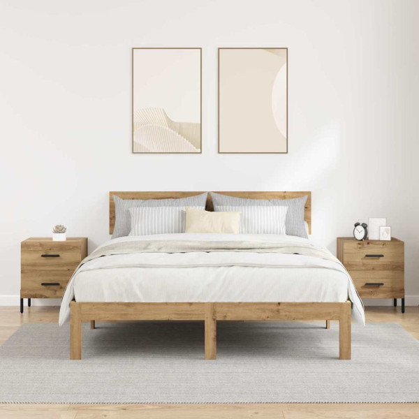 Armario de Noche 2 pcs Roble artisan 40 x 35 x 47.5 cm M 4