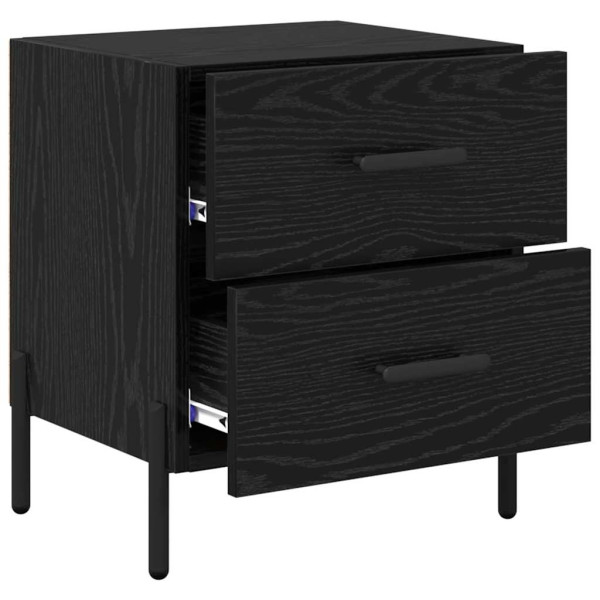 Armario de Noche con cajón 2 pcs Roble negro 40 x 35 x 47.5 cm M 5