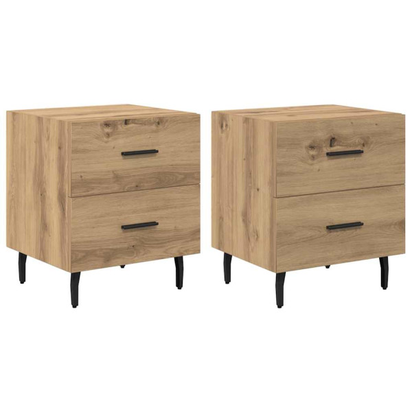 Armario de Noche 2 pcs Roble artisan 40 x 35 x 47.5 cm M 2