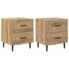 Armario de Noche 2 pcs Roble artisan 40 x 35 x 47.5 cm 2
