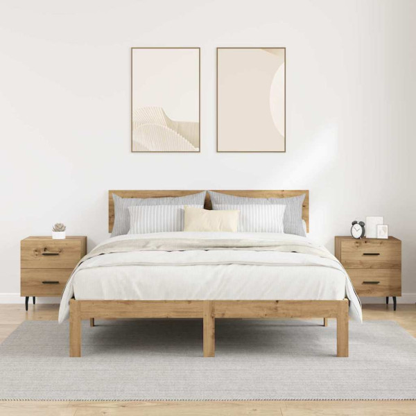 Armario de Noche 2 pcs Roble artisan 40 x 35 x 47.5 cm M 4