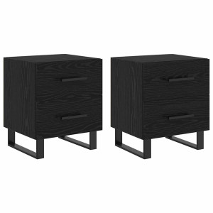 Cajoneras de Noche 2 pcs Roble negro 40 x 35 x 47.5 cm H