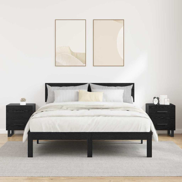 Cajoneras de Noche 2 pcs Roble negro 40 x 35 x 47.5 cm M 4