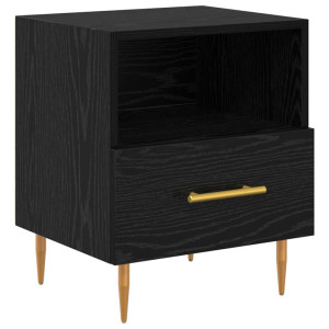 Mesa de Noche Negro 40 x 35 x 47.5 cm Madera contrachapada H