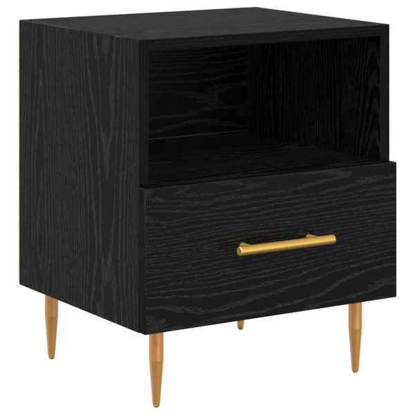 Mesa de Noche con cajón 2 pcs Negro 40 x 35 x 47.5 cm M 5