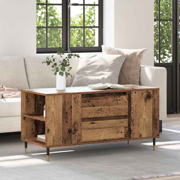 Mesa de Café with Drawer Madera vieja 102 x 44.5 x 50 cm D