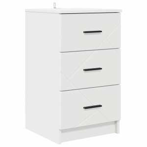 Armario de Noche Blanco 38 x 38 x 66 cm Madera contrachapada H