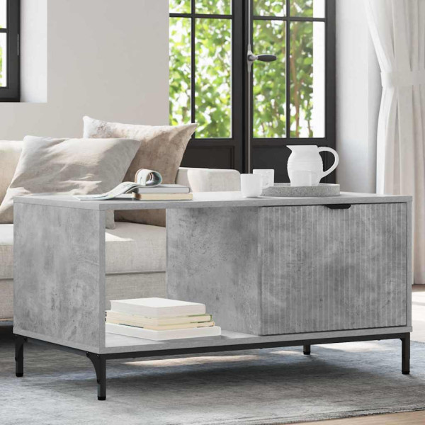 Mesa de Café Gris hormigón 90 x 49 x 46 cm Madera contrachapada D