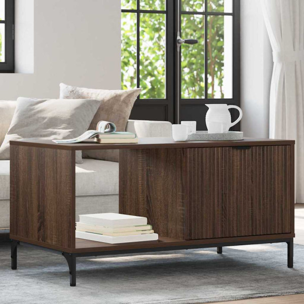 Mesa de Café Marrón roble 90 x 49 x 46 cm Madera contrachapada D
