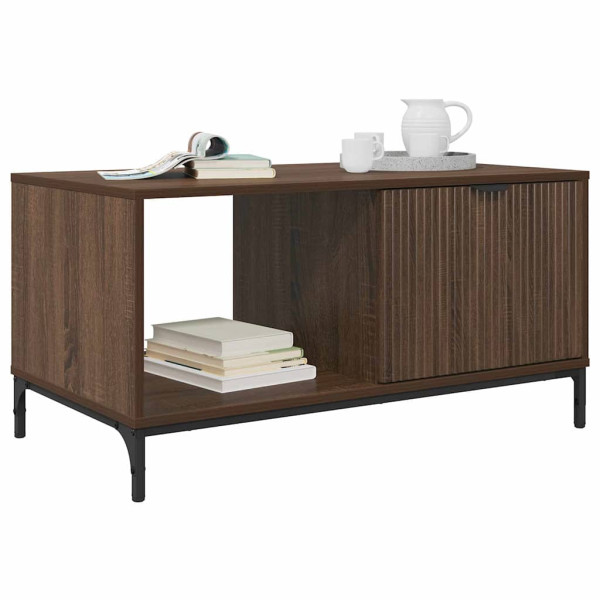 Mesa de Café Marrón roble 90 x 49 x 46 cm Madera contrachapada M 3