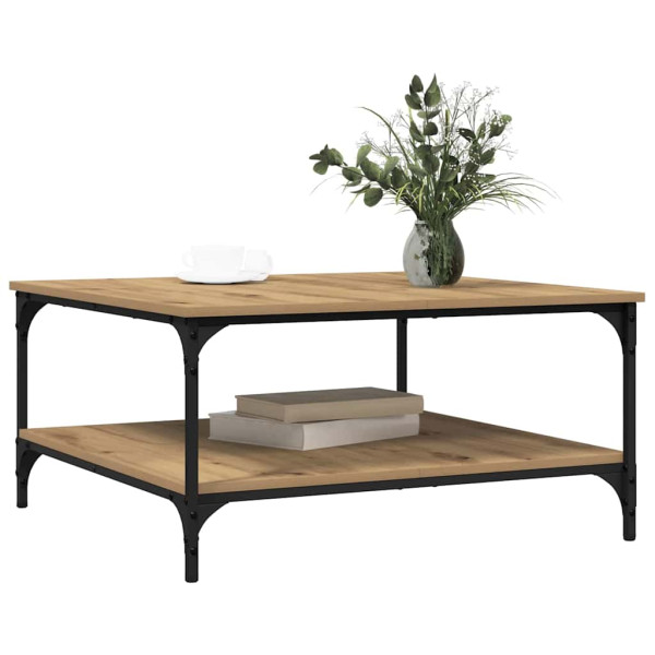 Mesa de Café Roble artisan 80 x 80 x 40 cm Madera contrachapada M 3