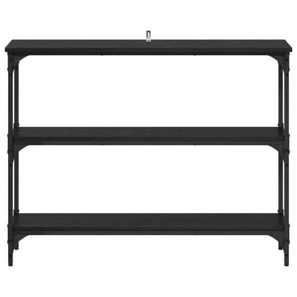 Mesa Consola con estante Roble negro 100 x 22.5 x 75 cm M 5