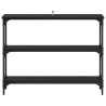 Mesa Consola con estante Roble negro 100 x 22.5 x 75 cm 5