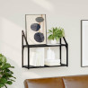 Estante de pared con estante Roble negro 60 x 21 x 51 cm 1