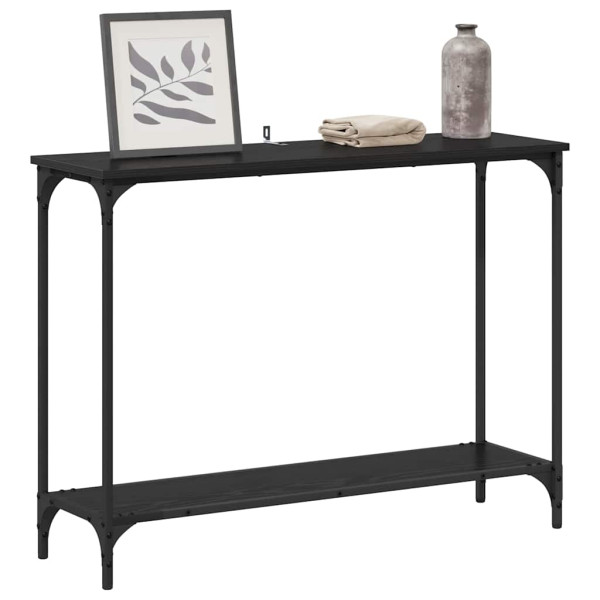 Mesa Consola con estante Roble negro 101 x 30.5 x 75 cm M 3
