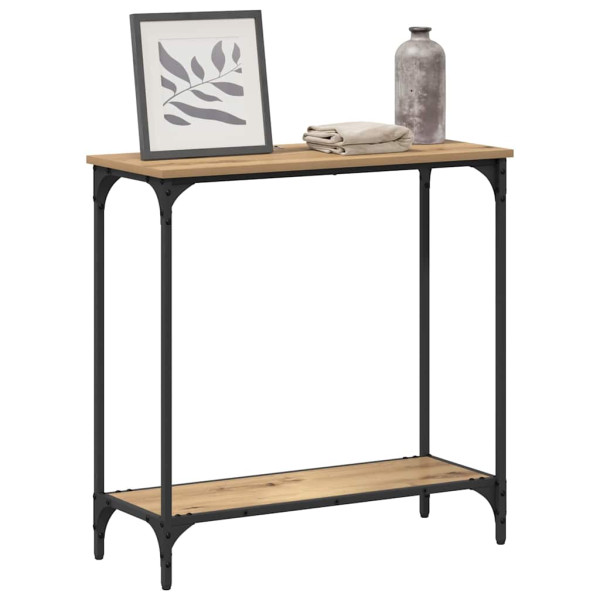 Mesa Consola con estante Roble artisan 75 x 30.5 x 75 cm M 3