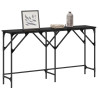 Mesa Consola Roble negro 140 x 29 x 75 cm Madera contrachapada 3