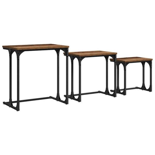 Mesa de Café Nido 3 pcs Madera vieja 50.5 x 35 x 53 cm M 2