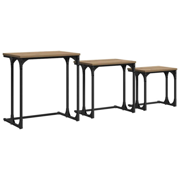 Mesa de Café Nido 3 pcs Roble artisan 50.5 x 35 x 53 cm M 2