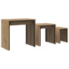 Mesa de Café Nido 3 pcs Roble artisan 60 x 35 x 56 cm 2