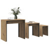 Mesa de Café Nido 3 pcs Roble artisan 60 x 35 x 56 cm 3