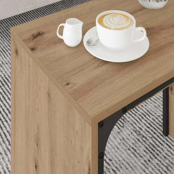 Mesa de Café Nido 3 pcs Roble artisan 60 x 35 x 56 cm M 4