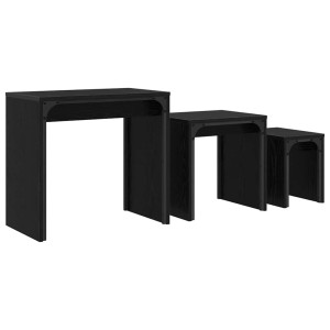 Mesa de Café Nido 3 pcs Roble negro 60 x 35 x 56 cm H