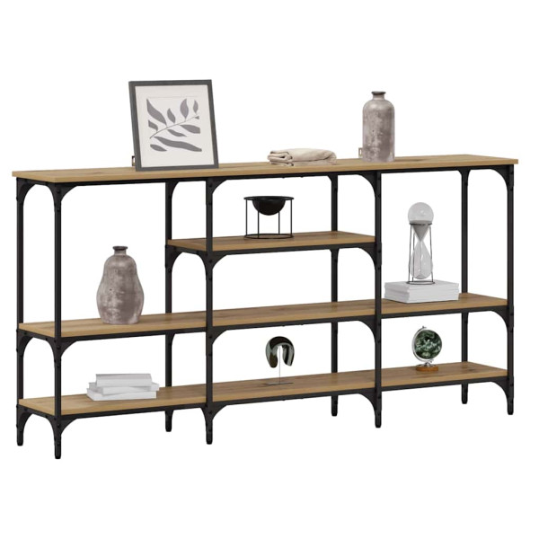 Mesa Consola con estante Roble artisan 160 x 29 x 80 cm M 3