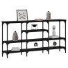 Mesa Consola Roble negro 160 x 29 x 80 cm Madera contrachapada 3