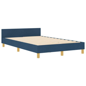 Estructura de cama con cabecera Azul 120 x 190 cm tela H