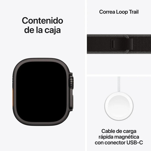 Apple Watch Ultra 3 2025 GPS + cellular 49mm titanio negro trail loop M/L negro M 7