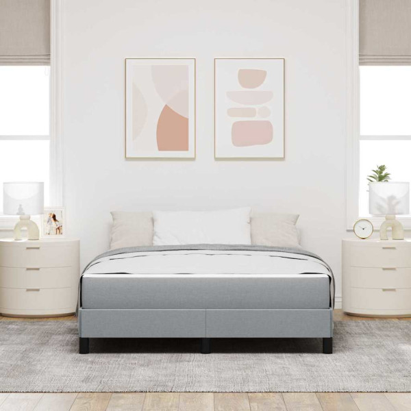 Cama tipo Box Spring con colchón Gris claro 140 x 190 cm tela M 5