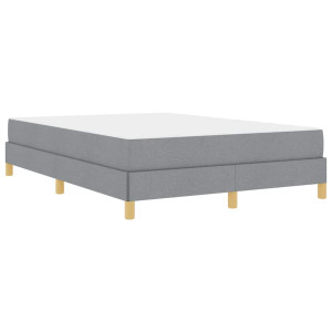 Cama tipo Box Spring Gris Claro y Marrón 140 x 190 cm H