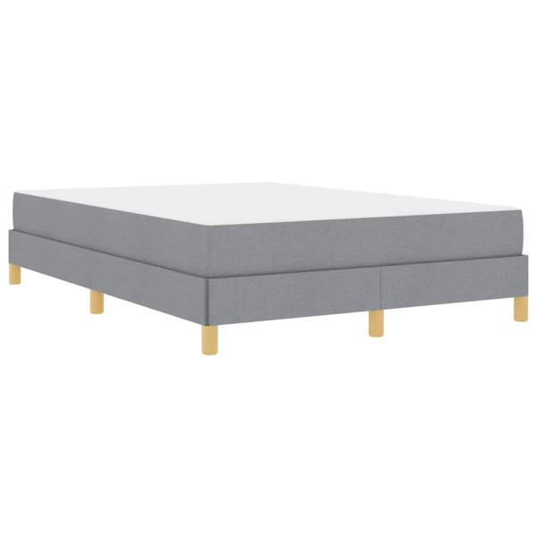 Cama tipo Box Spring Gris Claro y Marrón 140 x 190 cm M 2