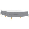 Cama tipo Box Spring Gris Claro y Marrón 140 x 190 cm 2