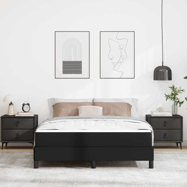 Cama con colchón Negro 140 x 190 cm Cuero sintético M 5