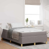 Cama tipo Box Spring Taupe y Blanco 120 x 200 cm tela 1