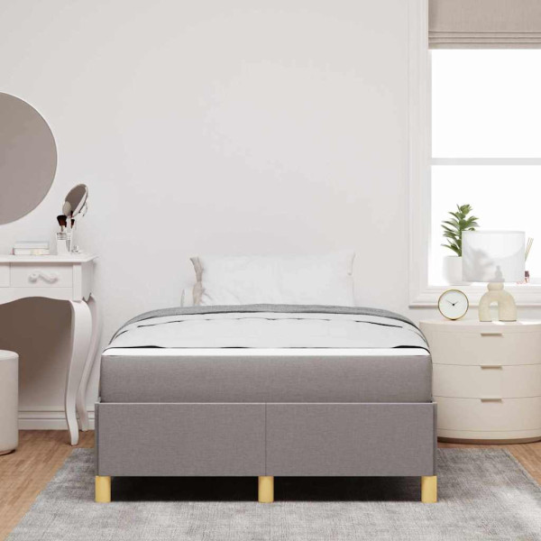 Cama tipo Box Spring Taupe y Blanco 120 x 200 cm tela M 5