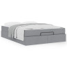 Estructura de cama con colchón Gris claro 140 x 190 cm tela 4