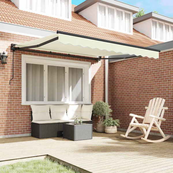 Toldo Retráctil Manual Crema 350x250 cm tela M 3