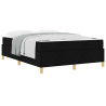 Cama tipo Box Spring Blanco y Negro 140 x 190 cm tela 3