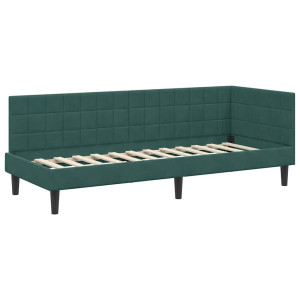 Estructura de cama en esquina Verde oscuro 80 x 200 cm H