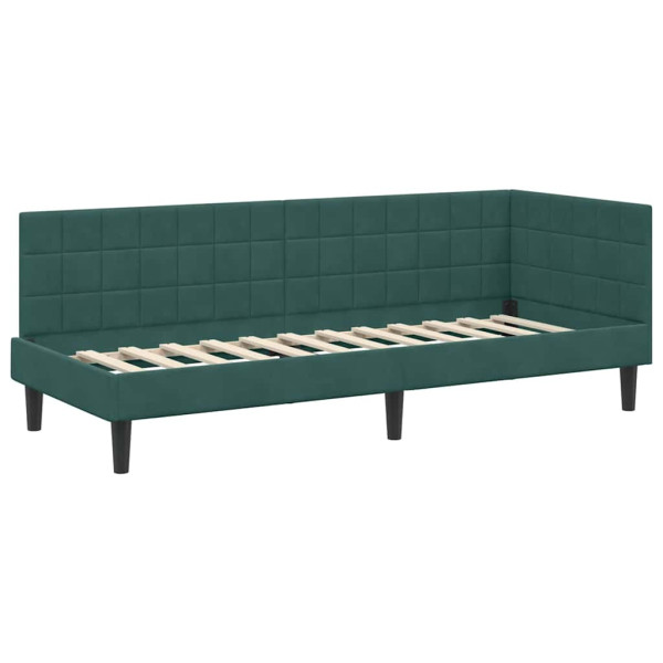 Estructura de cama en esquina Verde oscuro 80 x 200 cm M 2