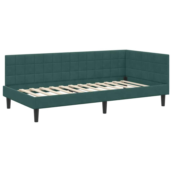 Estructura de cama en esquina Verde oscuro 90 x 200 cm M 2