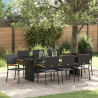 Conjunto de Comedor de Jardín 9 pcs Negro Poliratán 1
