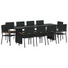 Conjunto de Comedor de Jardín 11 pcs Negro Poliratán 2