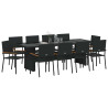 Conjunto de Comedor de Jardín 11 pcs Negro Poliratán 3