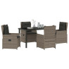 Conjunto de Comedor de Jardín 5 pcs Gris ratán sintético 3